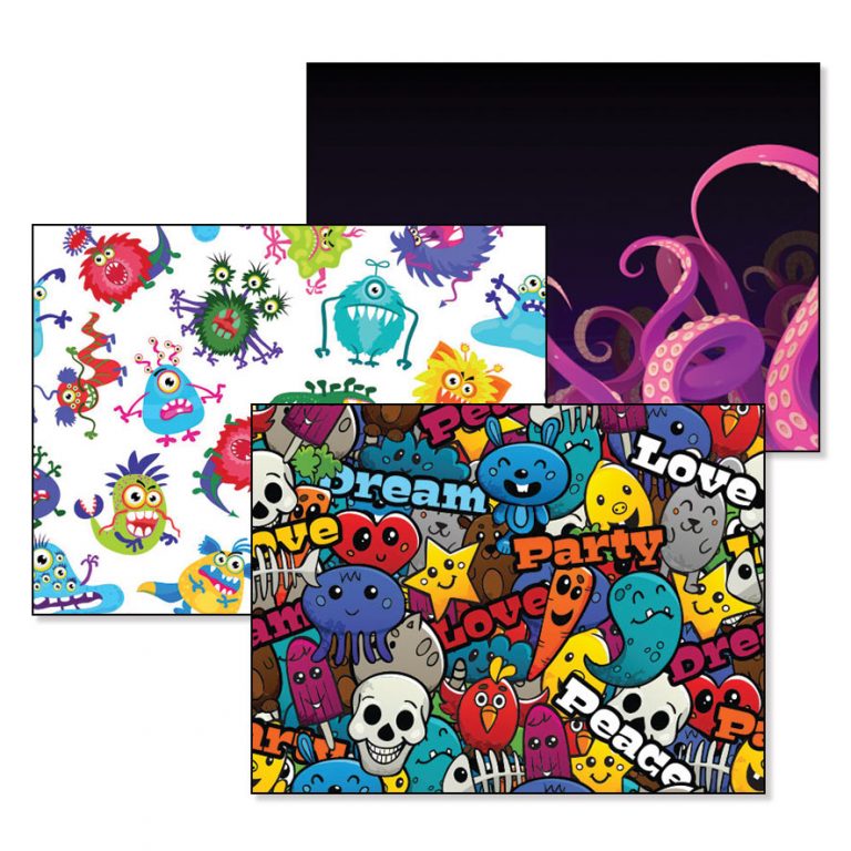 School Contact Covers Cartoon Monsters A4 & A5 exercise books